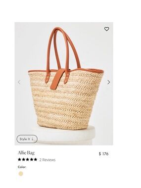 Alfie Straw Tote with Tan Handles